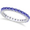 Tanzanite Eternity Stackable Ring Band 14K White Gold 0.75ctw
