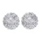 Diamond Clusters Flower Stud Earrings in 14k White Gold 1.50 ctw