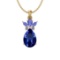 3.31 Ctw VS/SI1 Tanzanite,Garnet And Diamond 18K Yellow Gold Pendant Necklace