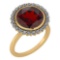 Certified 5.95 Ctw Garnet And Diamond VS/SI1 Halo Ring 14K Yellow Gold MADE IN USA