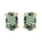 4.10 CTW Genuine Green Amethyst And 14K Rose Gold Earrings