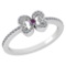 Certified 0.24 Ctw Amethyst And Diamond 18k White Gold Halo Ring