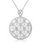 Drilled Set Diamond Circle Pendant Necklace 14k White Gold 1.25ctw