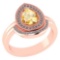 1.88 Ctw Si2/i1 Citrine And Diamond 14K Rose Gold Ring