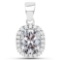 Certified 1.40 CTW Cussion Diamond 14K White Gold Pendant