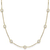 Station Bezel-Set Necklace in 14k Yellow Gold 3.00ctw