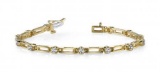 14KT YELLOW GOLD .50 CTW G-H SI2/SI3 DIAMOND BOX LINK BRACELET