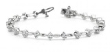 14K WHITE GOLD 1 CTW G-H I1/I2 CLASSIC DIAMOND LINK BRACELET