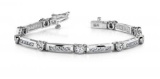 14KT WHITE GOLD 3 CTW G-H VS2/SI1 CLASSIC CHANNEL FRAME BRACELET