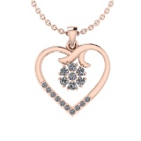 0.18 Ctw SI2/I1 Diamond 14K Rose Gold Valentine's Day special Pendant
