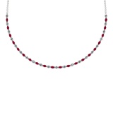 7.10 Ctw SI2/I1 Ruby And Diamond 14K Yellow Gold Necklace