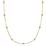 Station Bezel-Set Necklace in 14k Two Tone Gold 1.00ctw