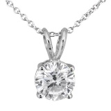 1.50ctw. Round Diamond Solitaire Pendant in Platinum H, VS2