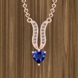 Certified 3.11 Ctw VS/SI1 Tanzanite And Diamond 14K Rose Gold Victorian Style Necklace