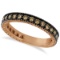 Champagne Diamond Eternity Band Black Rhodium 14k Rose Gold 1.00ctw