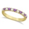 Diamond and Amethyst Band Stackable Ring Guard 14k Yellow Gold 0.50 ctw