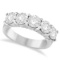 Five Stone Diamond Ring Anniversary Band 14k White Gold 3.00ctw