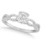 Infinity Cushion-Cut Diamond Engagement Ring 14k White Gold 1.50ctw