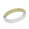 0.49 Ctw i2/i3 Treated Fancy Yellow Diamond 14K White Gold Eternity Band Ring