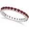 Ruby Eternity Band Stackable Ring 14K White Gold 0.50ctw