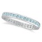 Aquamarine Channel-Set Eternity Ring Band 14k White Gold 1.08ctw