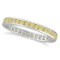 Channel Set Yellow Canary Diamond Eternity Ring 14k White Gold 1.00ctw