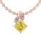 Certified 0.61 Ct GIA Certified Natural Fancy Yellow Diamond and White Diamond 14K Rose Gold Pendant