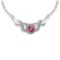 Certified 1.16 Ctw Pink Tourmaline And Diamond Necklace For Beautiful Ladies 14K White Gold (VS/SI1)