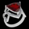 Certified 3.55 Ctw I2/I3 Garnet And Diamond 10K White Gold Vintage Style Wedding Ring