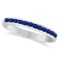 Channel-Set Blue Sapphire Stackable Ring 14k White Gold 0.40ctw