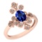 Certified 2.07 Ctw VS/SI1 Tanzanite And Diamond 14K Rose Gold Vintage Style Ring