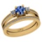 0.83 Ctw I2/I3 sapphire And Diamond 14K Yellow Gold Wedding Set Ring