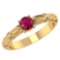 Certified 1.00 CTW Genuine Ruby And Diamond 14K Yellow Gold Ring