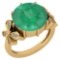 Certified 6.20 Ctw Emerald And Diamond Ring 14K Yellow Gold