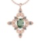 14.52 Ctw I2/I3 Green Amethyst And Diamond 10K Rose Gold Pendant