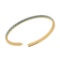 0.64 Ctw i2/i3 Treated Fancy Blue Diamond 14K Yellow Gold Half Bangle