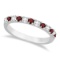 Diamond and Garnet Ring Guard Stackable Band 14K White Gold 0.37ctw