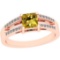0.87 Ctw I2/I3 Citrine And Diamond 10K Rose Gold Ring