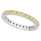 Fancy Yellow Canary Diamond Eternity Ring Band 14K White Gold 0.51ctw