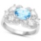 Certified 1.30 Ctw.Genuine Aquamarine And Diamond 14K white Gold