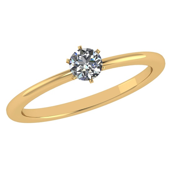 Certified 0.50 Ctw Diamond 14k Yellow Gold Ring