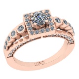 1.10 Ctw SI2/I1 Gia Certified Center Diamond 14K Rose Gold Ring