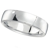 platinum Wedding Ring Low Dome Comfort Fit 5 mm