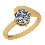 Certified 0.50 Ctw VS/SI1 Diamond 14K Yellow Gold Solitaire Ring