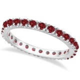 Ruby Eternity Band Stackable Ring 14K White Gold 0.50ctw