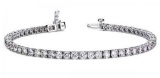 CERTIFIED 14K WHITE GOLD 3 CTW G-H SI2/I1 TENNIS BRACELET MADE IN USA