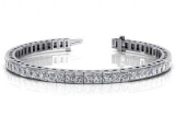 CERTIFIED 14K WHITE GOLD 10 CTW G-H SI2/I1 CLASSIC DIAMOND BOX TENNIS BRACELET MADE IN USA