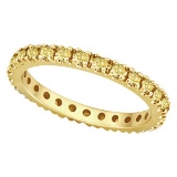 Fancy Yellow Canary Diamond Eternity Ring Band 14K Yellow Gold 0.51ctw