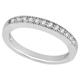 Milgrain Pave-Set Diamond Wedding Band in platinum 0.28 ctw