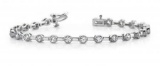 14KT WHITE GOLD 1 CTW G-H SI2/SI3 CLASSIC COLUMN LINK BEZEL SET BRACELET